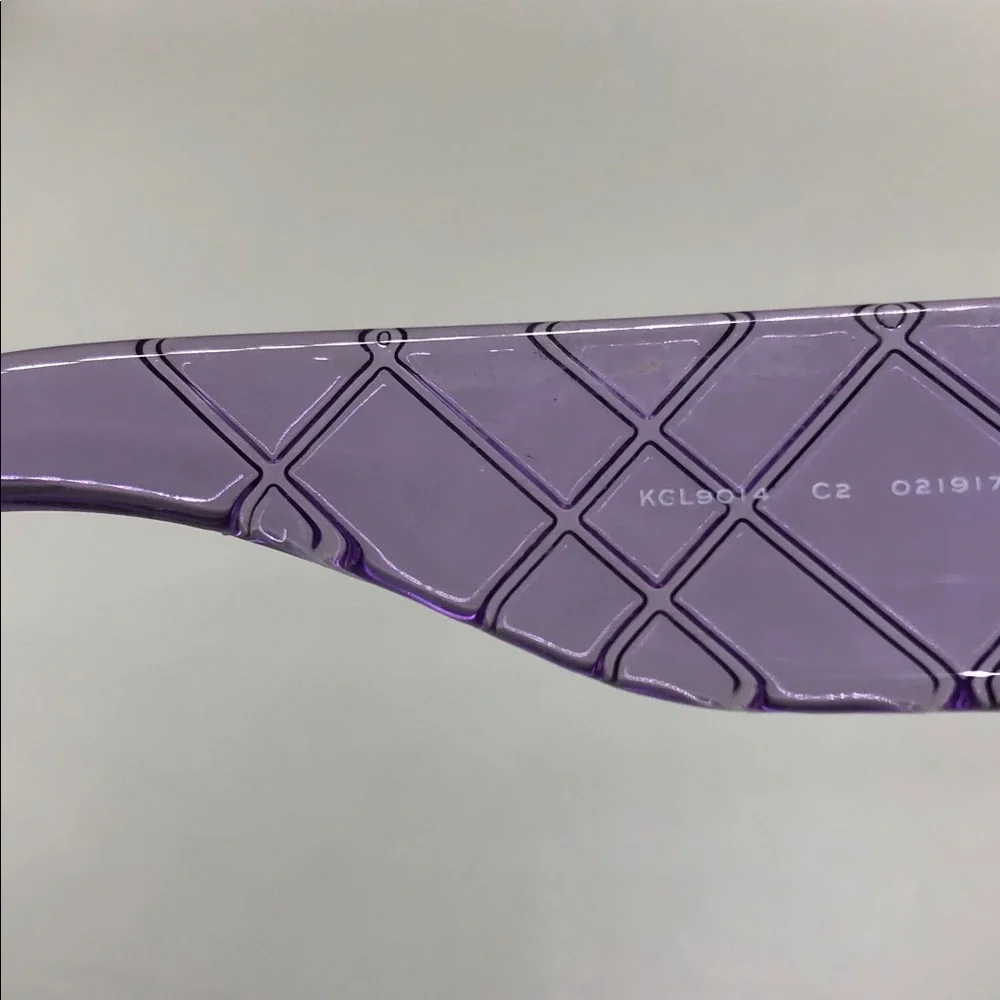 Kurt Geiger London crystal purple textured square sunglasses semi oversized.